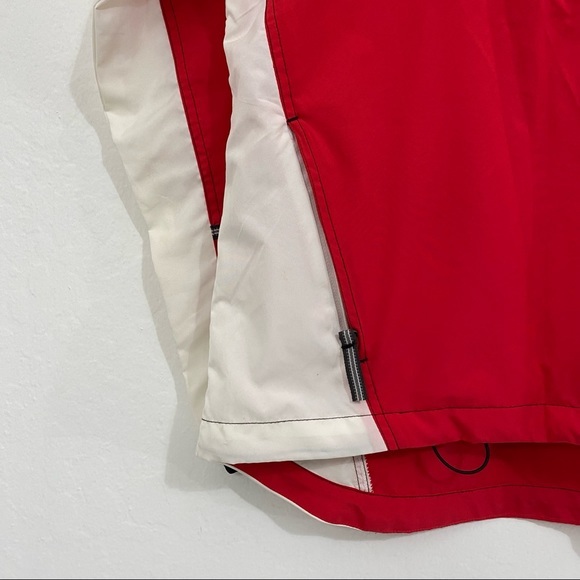 New Balance Women's M Red Colorblock Half Zip Windbreaker Jacket Collared - Picture 5 of 9